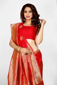 Stylish Art Silk Zari Work Saree With Blouse Piece For Women-thumb4