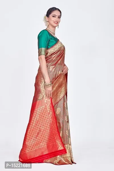 Stylish Art Silk Jacquard Saree With Blouse Piece For Women-thumb4