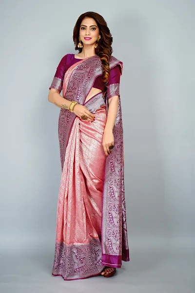 Glamorous Pure Silk Saree with Blouse piece