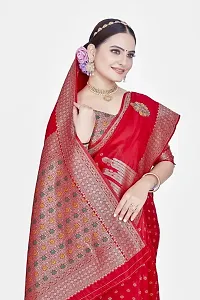 Stylish Art Silk Zari Work Saree With Blouse Piece For Women-thumb2