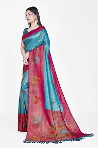 Stylish Polyester Blend Zari Saree With Blouse Piece For Women-thumb3