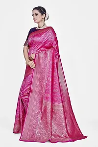 Stylish Art Silk Zari Work Saree With Blouse Piece For Women-thumb3