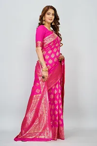 Stylish Art Silk Zari Work Saree With Blouse Piece For Women-thumb2