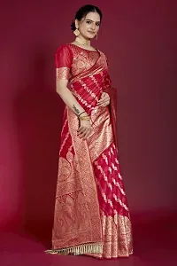 Stylish Organza Zari Saree With Blouse Piece For Women-thumb4