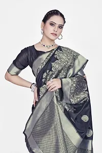 Stylish Art Silk Zari Work Saree With Blouse Piece For Women-thumb2