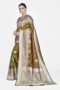 Stylish Art Silk Zari Work Saree With Blouse Piece For Women-thumb3