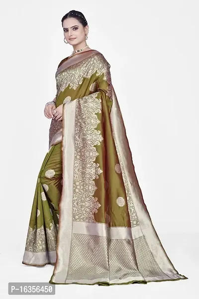 Stylish Art Silk Zari Work Saree With Blouse Piece For Women-thumb4