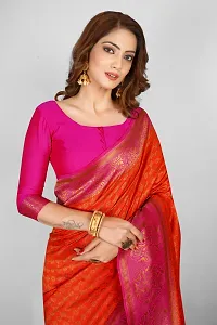 Stylish Art Silk Zari Work Saree With Blouse Piece For Women-thumb4