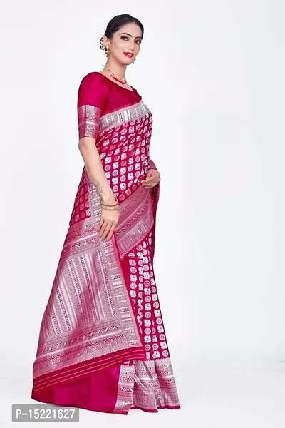 Stylish Art Silk Jacquard Saree With Blouse Piece For Women-thumb4