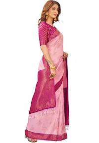 Stylish Art Silk Zari Work Saree With Blouse Piece For Women-thumb4