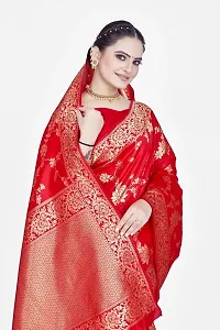 Stylish Art Silk Zari Work Saree With Blouse Piece For Women-thumb2