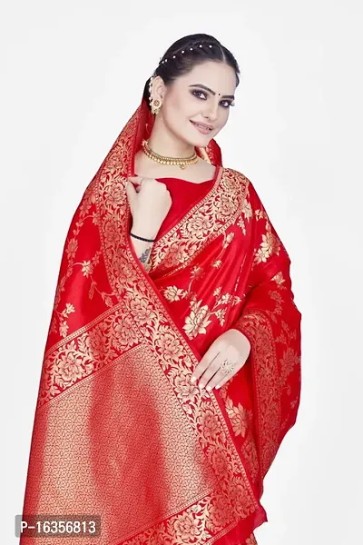 Stylish Art Silk Zari Work Saree With Blouse Piece For Women-thumb3