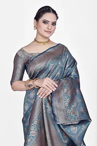 Stylish Art Silk Zari Work Saree With Blouse Piece For Women-thumb2