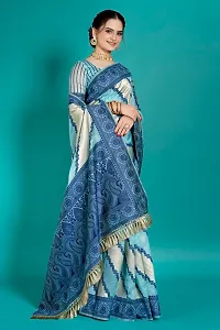 Stylish Silk Blend Zari Saree With Blouse Piece For Women-thumb1