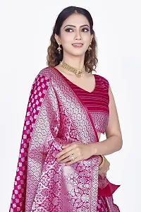 Stylish Art Silk Jacquard Saree With Blouse Piece For Women-thumb2