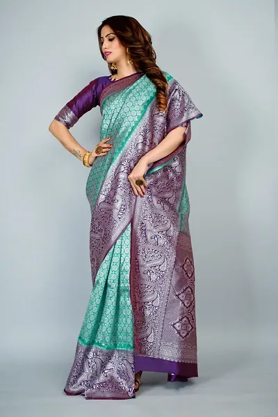 Glamorous Pure Silk Saree with Blouse piece