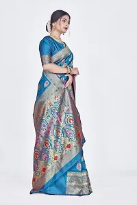 Stylish Art Silk Zari Work Saree With Blouse Piece For Women-thumb4