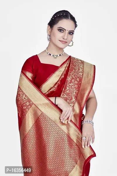 Stylish Art Silk Zari Work Saree With Blouse Piece For Women-thumb5