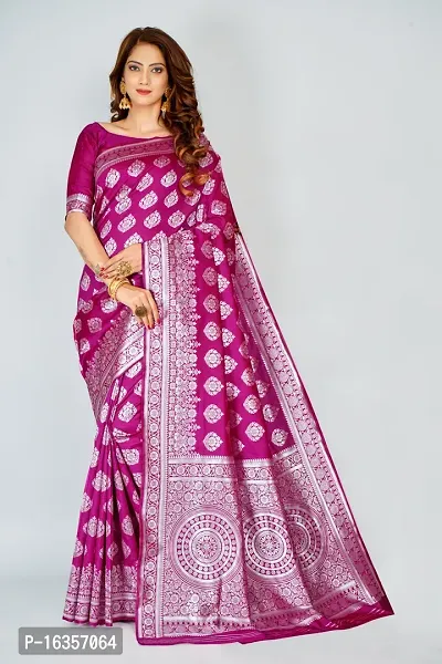 Stylish Art Silk Zari Work Saree With Blouse Piece For Women