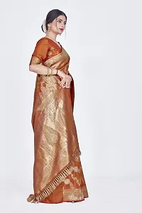 Stylish Art Silk Zari Work Saree With Blouse Piece For Women-thumb4