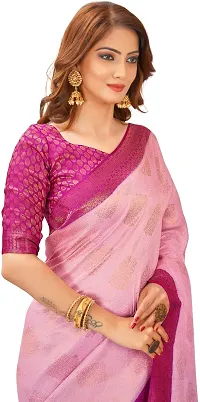 Stylish Art Silk Zari Work Saree With Blouse Piece For Women-thumb3