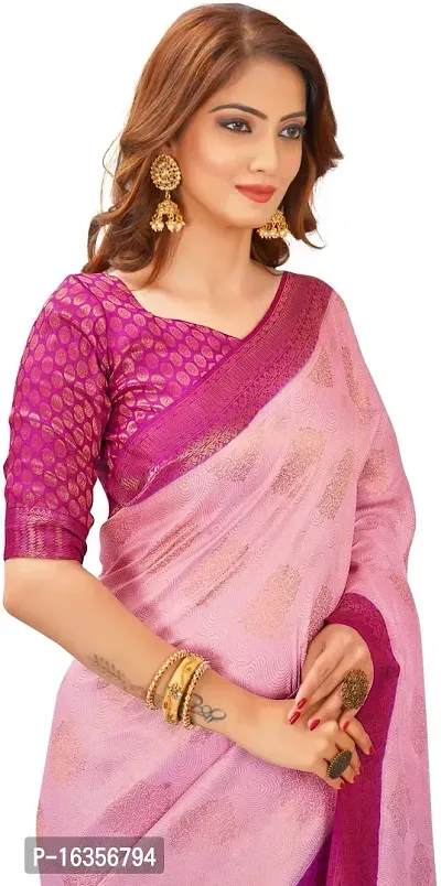 Stylish Art Silk Zari Work Saree With Blouse Piece For Women-thumb4