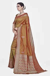 Stylish Art Silk Zari Work Saree With Blouse Piece For Women-thumb3