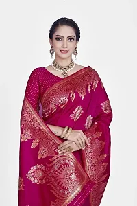 Stylish Art Silk Zari Work Saree With Blouse Piece For Women-thumb2