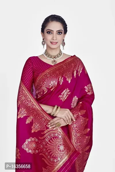 Stylish Art Silk Zari Work Saree With Blouse Piece For Women-thumb3