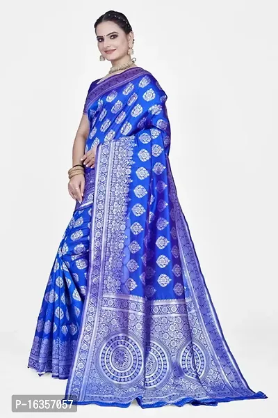 Stylish Art Silk Zari Work Saree With Blouse Piece For Women-thumb4