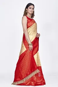 Stylish Silk Blend Zari Saree With Blouse Piece For Women-thumb4