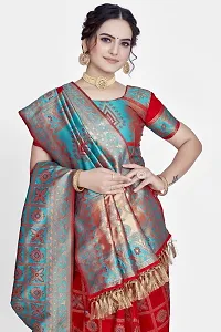 Stylish Art Silk Zari Work Saree With Blouse Piece For Women-thumb2