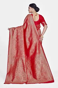 Stylish Art Silk Zari Work Saree With Blouse Piece For Women-thumb1