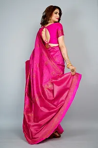 Stylish Art Silk Zari Work Saree With Blouse Piece For Women-thumb1