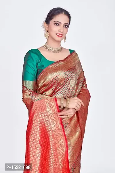 Stylish Art Silk Jacquard Saree With Blouse Piece For Women-thumb3