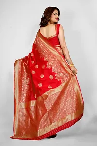 Stylish Art Silk Zari Work Saree With Blouse Piece For Women-thumb1