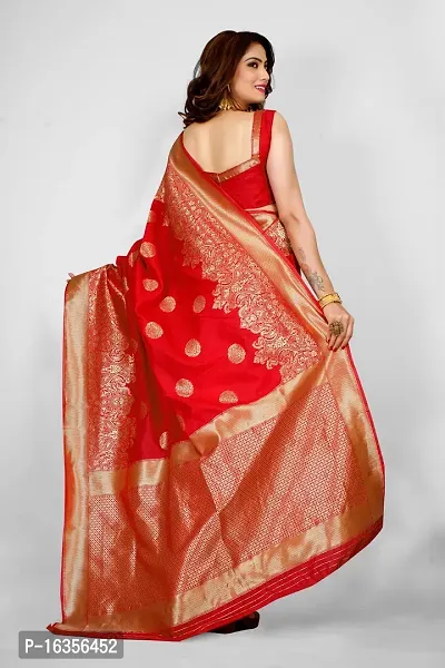 Stylish Art Silk Zari Work Saree With Blouse Piece For Women-thumb2