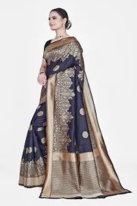 Stylish Art Silk Zari Work Saree With Blouse Piece For Women-thumb3