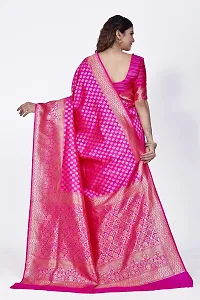 Stylish Art Silk Jacquard Saree With Blouse Piece For Women-thumb1