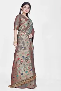 Stylish Art Silk Zari Work Saree With Blouse Piece For Women-thumb4