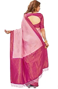 Stylish Art Silk Zari Work Saree With Blouse Piece For Women-thumb1