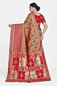 Stylish Art Silk Zari Work Saree With Blouse Piece For Women-thumb1