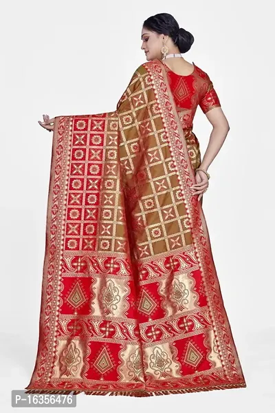 Stylish Art Silk Zari Work Saree With Blouse Piece For Women-thumb2