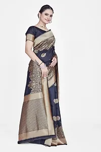 Stylish Art Silk Zari Work Saree With Blouse Piece For Women-thumb4