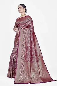 Stylish Art Silk Zari Work Saree With Blouse Piece For Women-thumb3