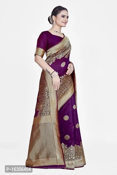 Stylish Art Silk Zari Work Saree With Blouse Piece For Women-thumb5