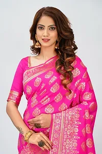 Stylish Art Silk Zari Work Saree With Blouse Piece For Women-thumb4