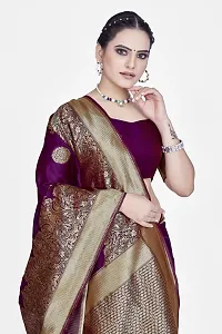 Stylish Art Silk Zari Work Saree With Blouse Piece For Women-thumb2