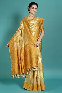 Stylish Silk Blend Zari Saree With Blouse Piece For Women-thumb3