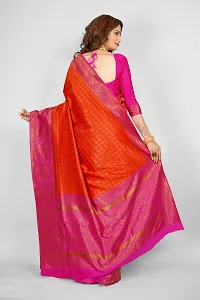 Stylish Art Silk Zari Work Saree With Blouse Piece For Women-thumb2